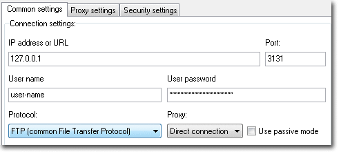 Quando o FTPGetter se conecta ao host local, o PuTTY encaminha essa conexão por meio de um túnel ssh seguro para o servidor ftp remoto